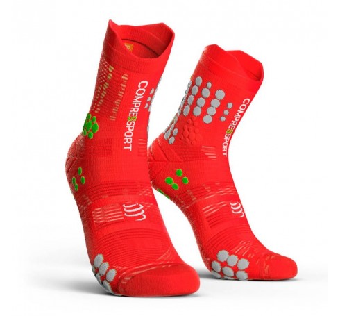 Compressport Racing Socks V3.0 Trail Uni Socks Wit-Rood