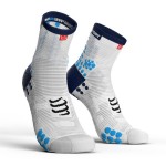 Compressport Racing Socks V3.0 Run High Uni Sokken Wit-blauw