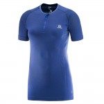 Lightning Pro SS Zip Tee W Dames Shirts & Tops Blauw
