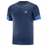 Agile SS Tee M Heren Shirts & Tops Donker blauw