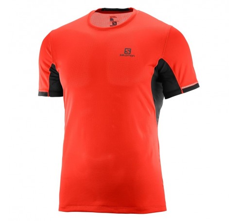 Agile + SS Tee M Heren Shirts & Tops Rood-zwart