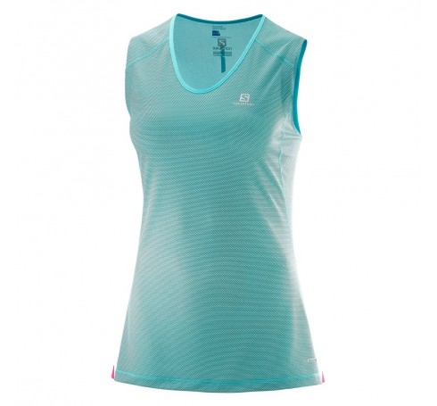 Trail Runner Sleeveless Tee W Dames Shirts & Tops Licht blauw
