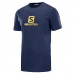 Coton Logo SS Tee M Men Shirts & Tops Blauw