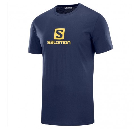 Coton Logo SS Tee M Heren Shirts & Tops Blauw