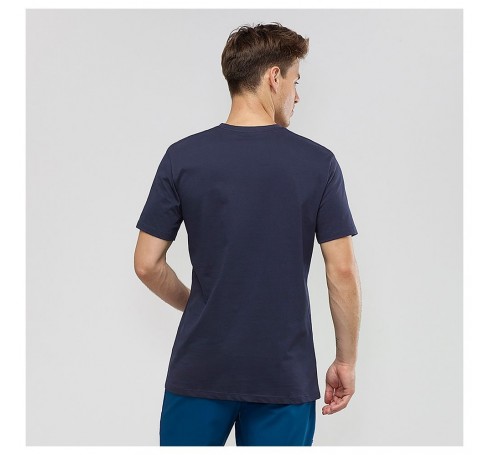 Coton Logo SS Tee M Heren Shirts & Tops Blauw