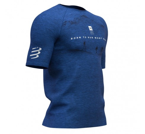 Compressport Training T shirt Mont Blanc Heren Shirts & Tops Blauw