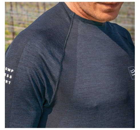 Compressport Trainings T-Shirt LS Heren Shirts & Tops Zwart