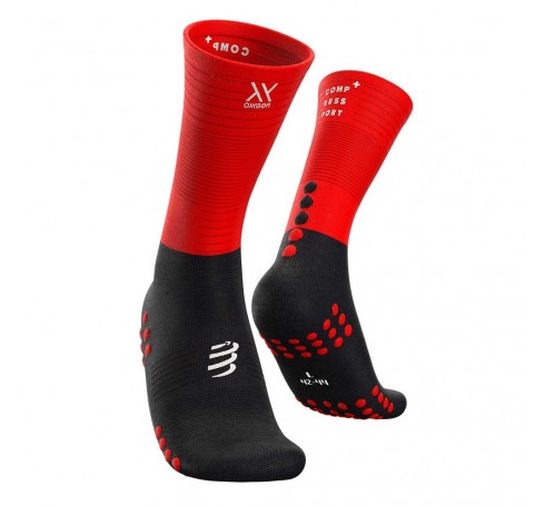 Compressport MID Compression Socks Uni Compressie Zwart-rood
