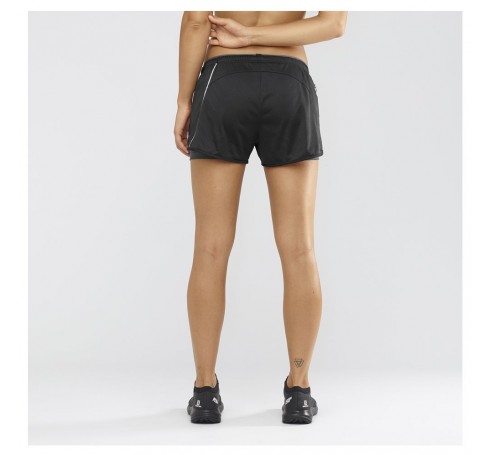 Agile 2-in-1 Short W Women Trousers & Shorts Zwart-grijs