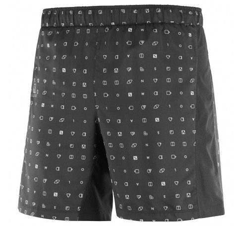 Agile 2in1 Short M Men Trousers & Shorts Zwart-wit