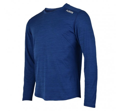 Fusion M C3 LS Shirt Heren Shirts & Tops Blauw