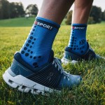 Compressport Pro Racing Socks V3.0 Run High Uni Sokken Blauw