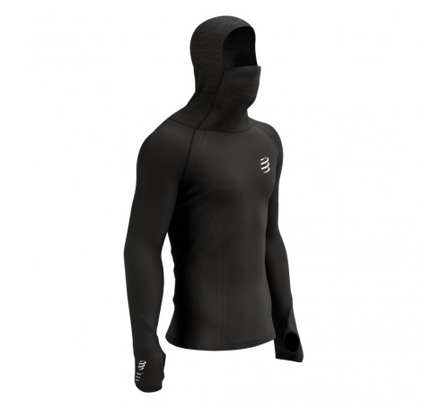 Compressport 3D Thermo UL Racing Hoodie M Heren Shirts & Tops Zwart