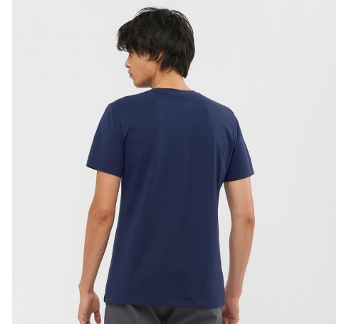 Salomon Cotton Tee M Heren Shirts & Tops Blauw