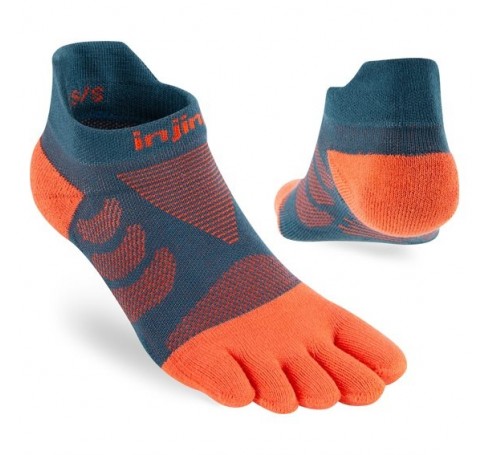 Injinji W Ultra Run No-Show Women Socks Blauw-Oranje