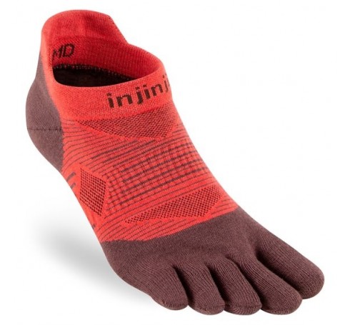 Injinji Run Lightweight No-Show Uni Socks Rood
