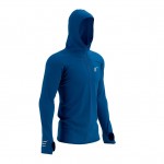 Compressport 3D Thermo Seamless Hoodie M Heren Shirts & Tops Blauw
