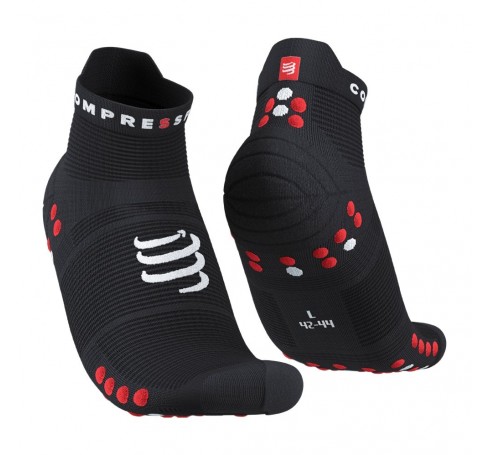 Compressport PRS V4.0 Run Low Cut Uni Socks Zwart-rood