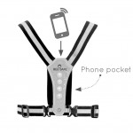 Bee Safe LED Harness USB Phone Pocket  Trailrunning Zwart