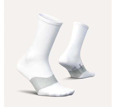 Feetures Elite Ultra Light Mini Crew Uni Socks White