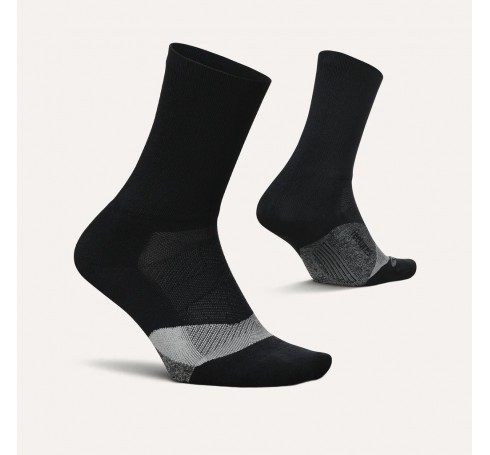 Feetures Elite Light Cushion Mini Crew Uni Socks Black
