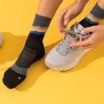 Feetures Merino Max Cushion Mini Crew  Uni Socks Charcoal