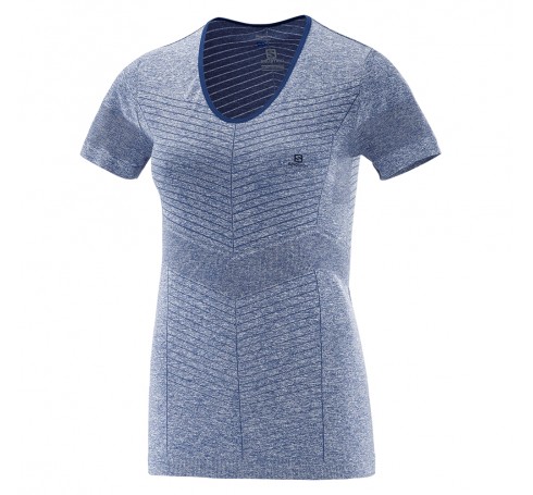 Elevate Seamless SS Tee W Dames Shirts & Tops Donker blauw