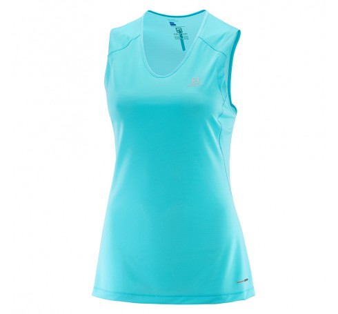 Trail Runner Sleeveless Tee W Dames Shirts & Tops Blauw